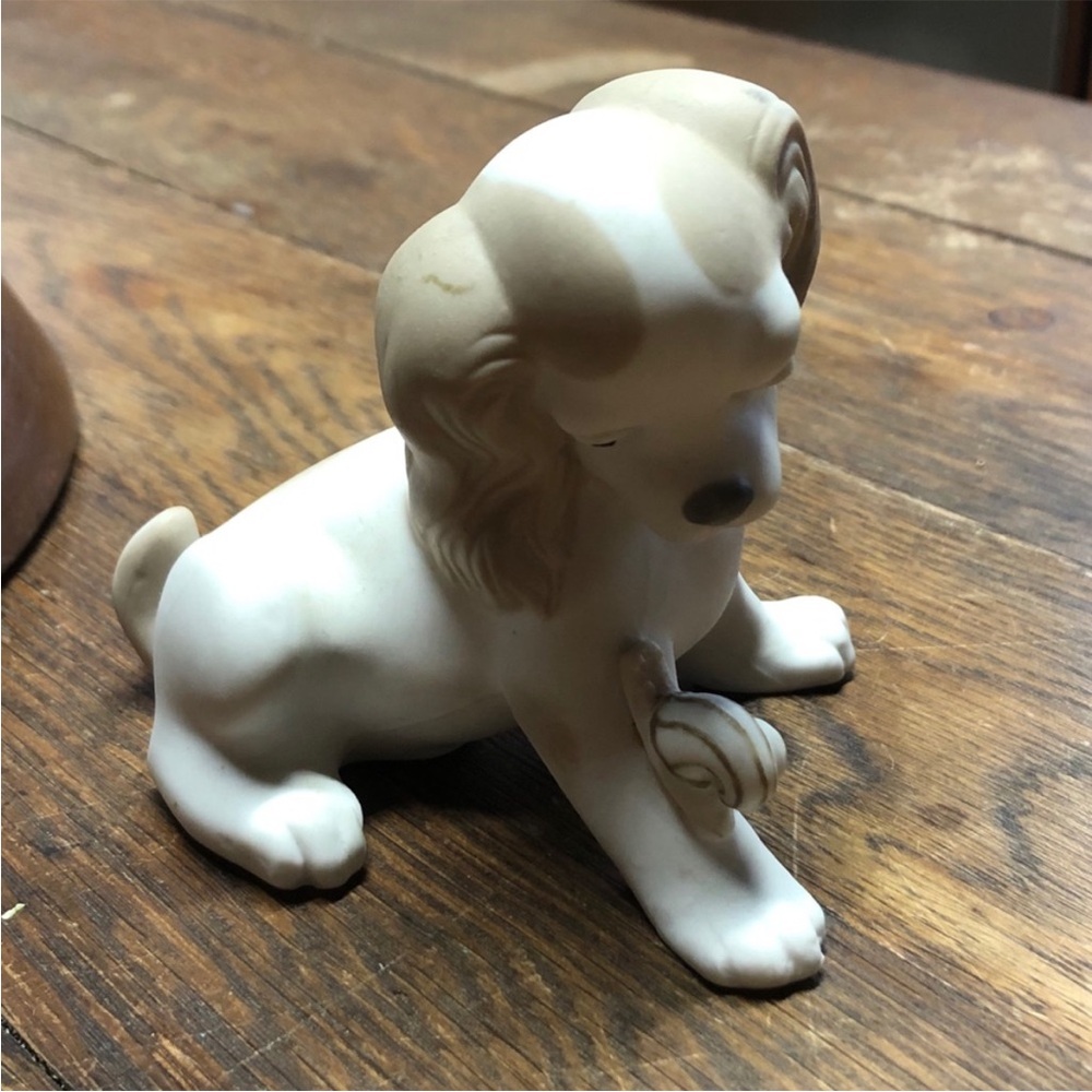 Lladro Collectable Spaniel Puppy w/Snail Figurine